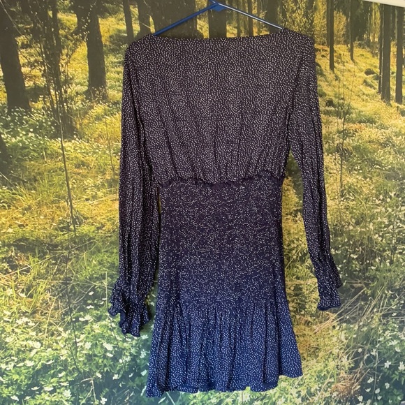 Navy Blue Polka Dot Dress - Picture 2 of 3